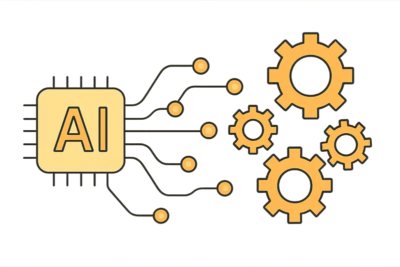 Image of cogs representing AI